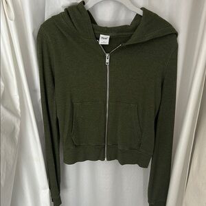 Olive Green TNA Zip-Up Hoodie